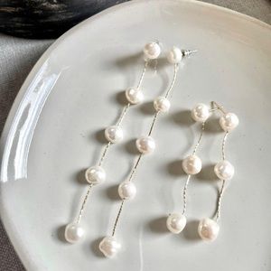 Buy 1 get 1 50% off Brand New Short Tassel Irregular Pearl Dangle Drop Earrings